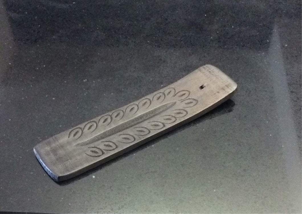 Short Wood Boat Incense Holder