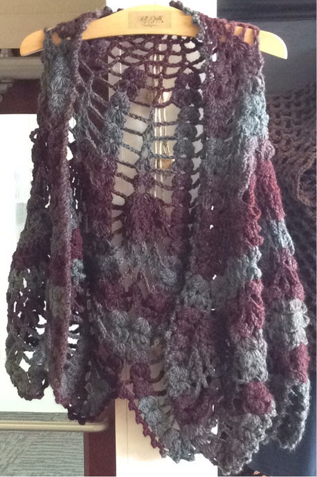 Dark Gray & Maroon Shawl