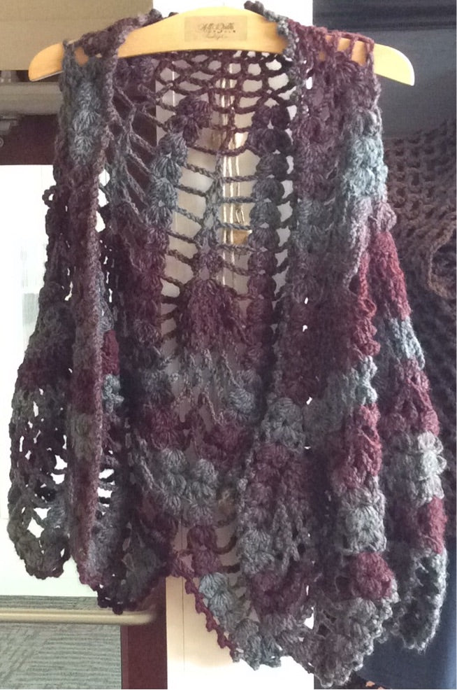Dark Gray & Maroon Shawl